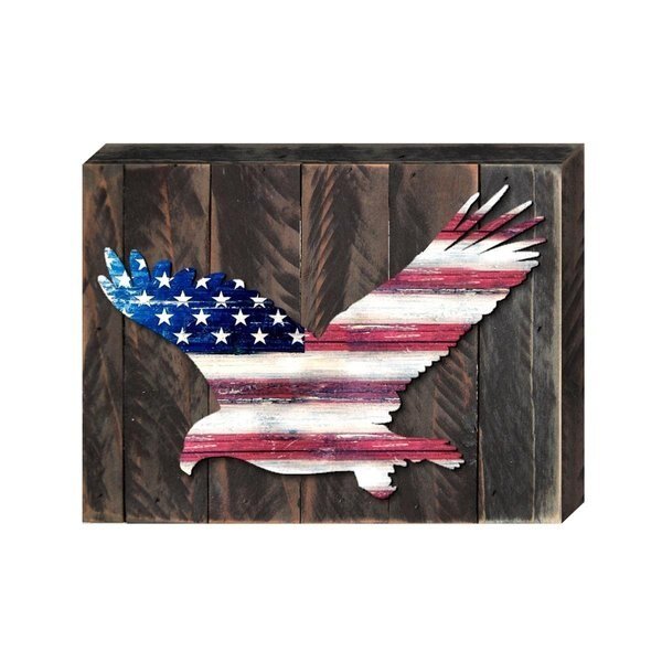 Eagle Vintage American Flag Art on Board Wall Decor, Clean Choice, Mfr#: CL1770636